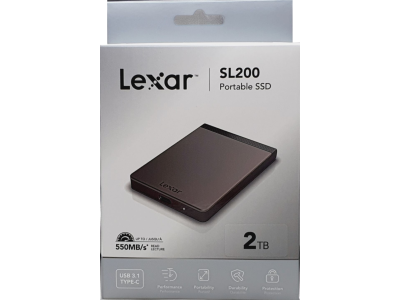 Lexar SL200 2TB Portable SSD, (Up to 550MB/s, USB-C)