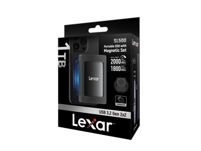 Lexar SL500M 1TB External SSD with Magnetic Set, USB3.2 Gen2x2, up to 2000MB/s Read, Compact Ultra Slim